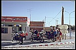 summer 1985_TUNISIA_94 km to Tozeur_here: Gabes, a Caf�_meeting Italian BMW motorcyclists ... some nice and funny days together ... 