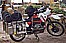 my third AFRICA-motorcycle, brandnew ... BMW R100GS for my fourth big AFRICA-motorcycle-trip: " KENYA to SOUTH AFRICA"_always too much luggage on it_ here in ZAMBIA, close to the dangerous border to MOZAMBIQUE_ winter 1990-91_Jochen A. H�bener