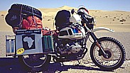 my first Africa-motorcycle 'BMW R80GS Paris-Dakar' ... on the second  big AFRICA-motorcycle-trip ... always too much luggage on it ... Eastern ALGERIA 1986, close to Hassi Messaoud_Jochen A. H�bener