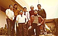 Jochen 1975 together with his Peruvian working colleagues _ during his practical training in 'organization' at the ship- yard 'Metal Empresa' in Callao, Lima, PERU, SOUTH- AMERICA_Jochen A. H�bener