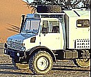 BACKES-MERCEDES-UNIMOG ... always enough space ... and ... with a fridge ... cold beer ... and so ... here in NAMIBIA 1999_Jochen A. H�bener
