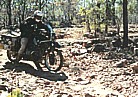1996, Australia_a special survival-trip in Northern Territories_Jochen with BMW R100GS, crossing roughly, stony, rocky terrain, searching LOST CITY, without water_ my motorcycle-trip 'around the world' 1995-96_Jochen A. H�bener